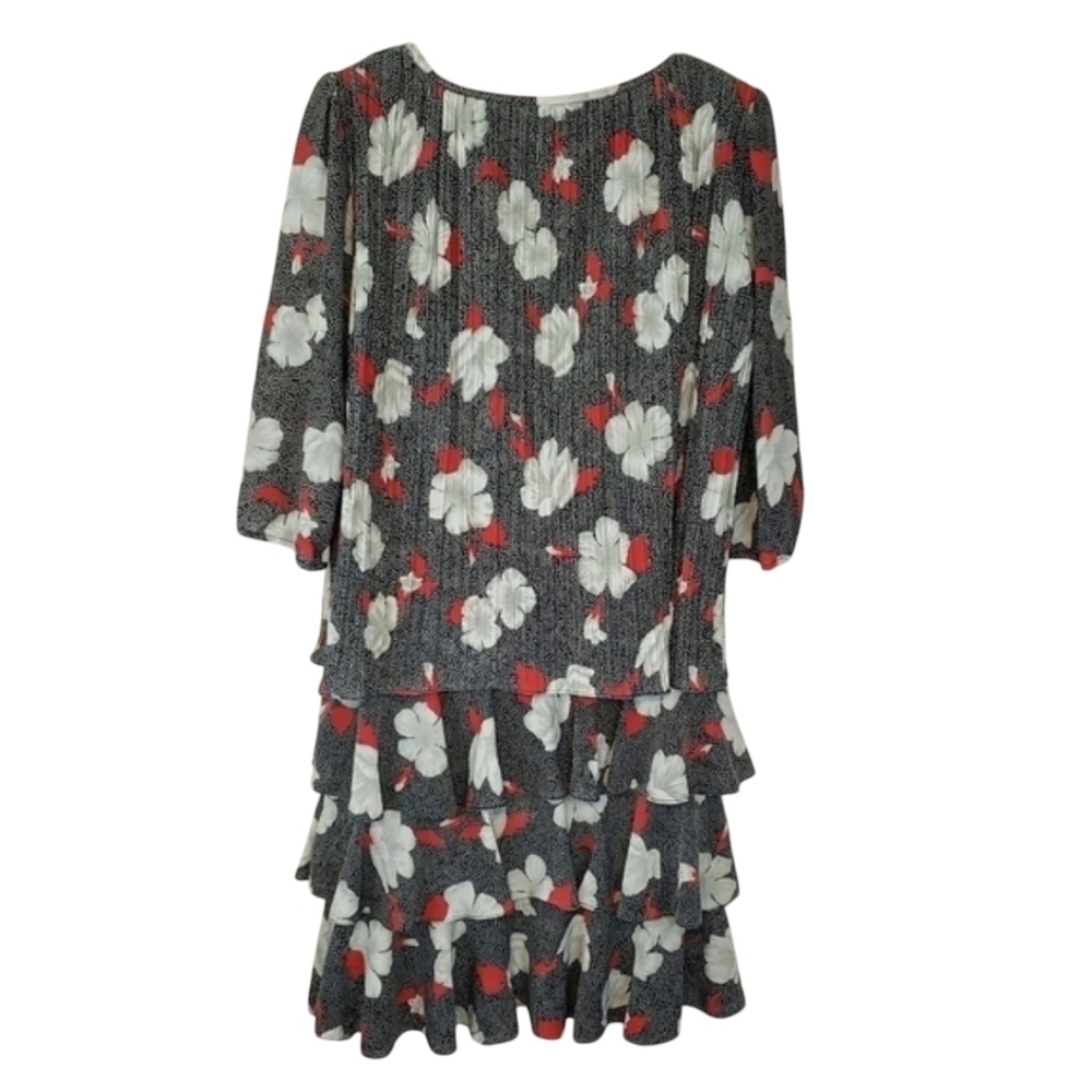 Vintage 80s 90s Womens Grannycore Floral Tiered Midi Dress Plus Size Feminine - Picture 4 of 5